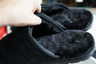 Robert David men's black suede slip on faux fur lined shoes size 9 — photo 6