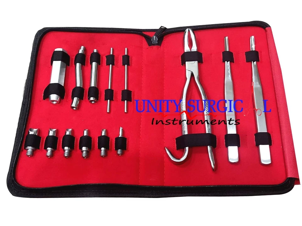 Dental Burgess Wolf Tooth Extractor Large 14 Pcs Stainless Steel Set