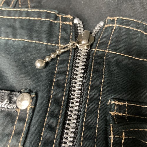 Vintage 90s Xhilaration Overalls Girls 7/8 M Black Denim Grunge Skater Y2K - Picture 7 of 12