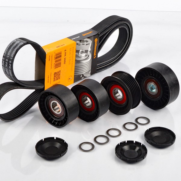 Conti 6PK2460 Keilrippenriemen + Rollen Satz FüR Audi A4 A5 A6 2.7-3.0 TDI Klima-image