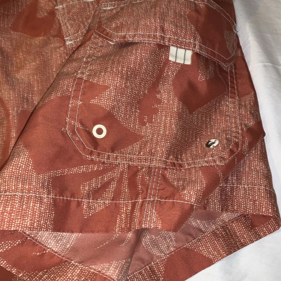 Caribbean Joe Mens Swim Trunks Shorts Sz Lg. Rust Drawstring Lined - Image 3 of 4