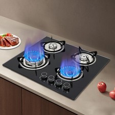 Estufa de gas GLP/NG 23" en 4 quemadores estufa incorporada cocina de superficie de vidrio templado