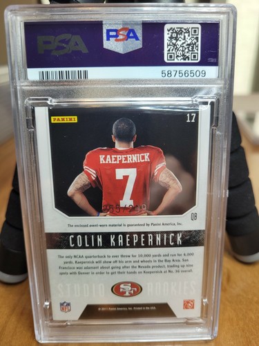 2011 Rookies & Stars Studio Materials /299 Colin Kaepernick Rookie RC PSA 9 - 第 2/3 張圖片