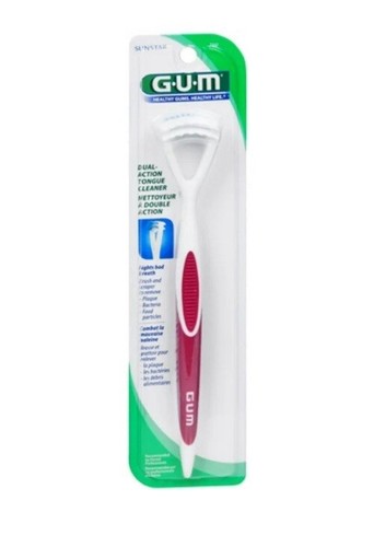 SUNSTAR GUM 760RB Dual Action Tongue Cleaner Brush and Scraper Dental Tool👅