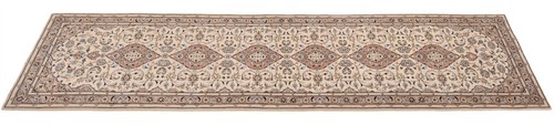 Kashan 406x101 Cm Alfombra Persa Oriental, Alfombra, Tapiz, Corredor, Beige - Picture 3 of 13