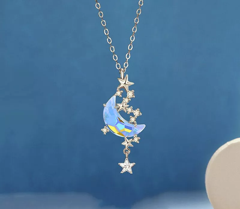 Half moon shop pendant necklace