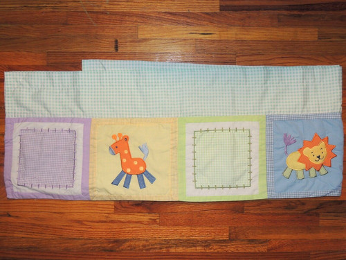 TIDDLIWINKS VALANCE SAFARI JUNGLE ANIMALS LION GIRAFFE BEAR GINGHAM 68" NURSERY