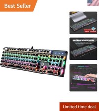 Vintage Typewriter Style RGB Mechanical Keyboard - 104 Keys with Backlit Options