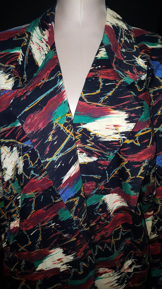 Traje Blazer Chaqueta ESCADA Mujer Frente Abierto Talla 36 Mediano Negro Azul Rojo Verde Foto 2 de 4