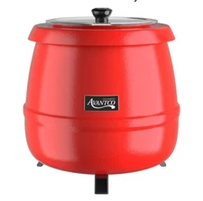 Avantco Red Soup Kettle Warmer Countertop Round  11qt