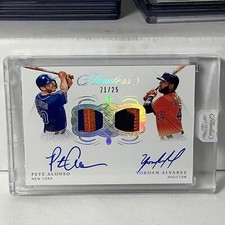 2020 Flawless Pete Alonso Yordan Alvarez ROOKIE Dual Patch Auto 21/25 Mets X1