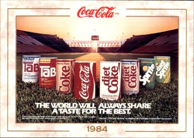 1993 Collect-A-Card COCA-COLA #85 A Taste for the Best Coke Tab Sprite Diet