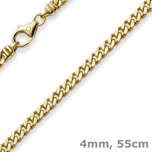 Catena Figaro Italiana 14k Placcato Oro 4mm – Lunghezze 18-30 Pollici Uomo - Foto 2