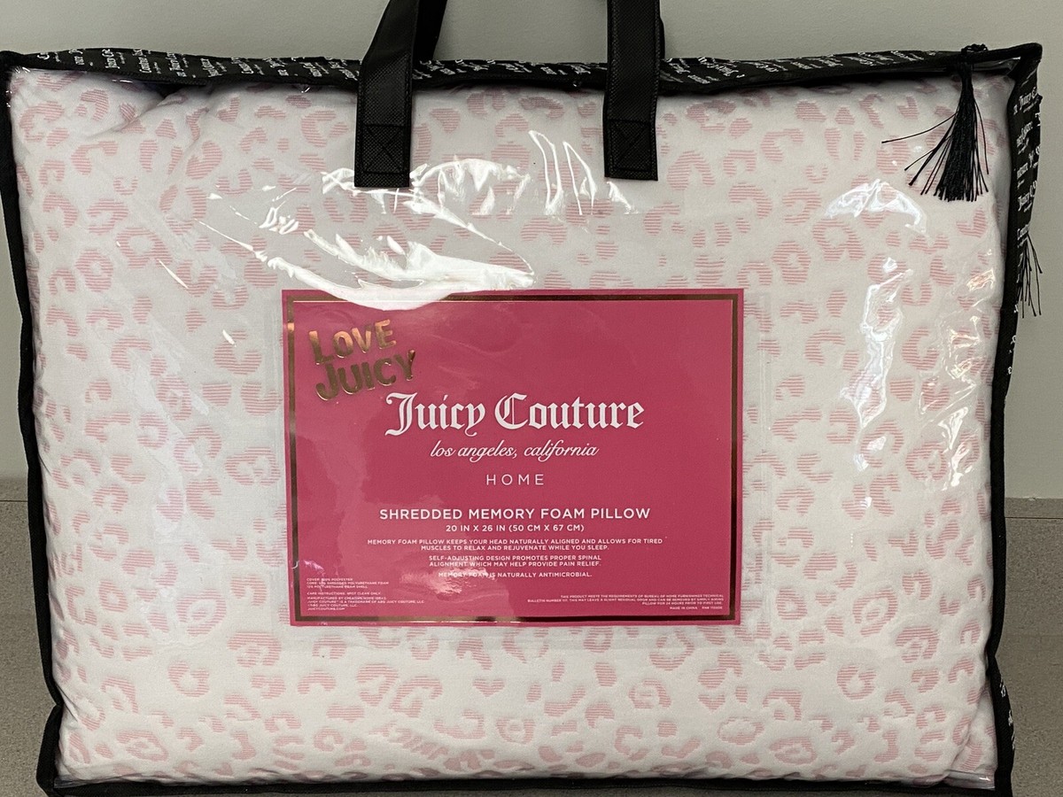 CUTE! PINK Leopard print Juicy Couture Standard Shredded Memory Foam Pillow  NEW | eBay