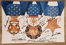 26 Medal of Honor Recipients Signed 12x18 Poster MOH Veterans LEGENDS RAD