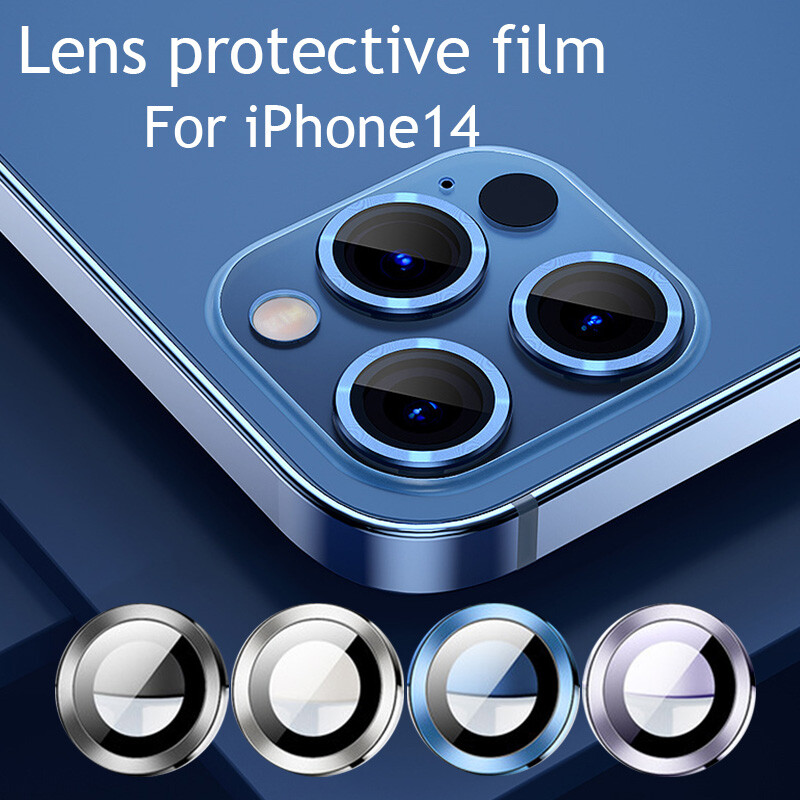 For iPhone 14 Pro Max/Plus Metal Ring Tempered Glass Camera Lens Protector Cover