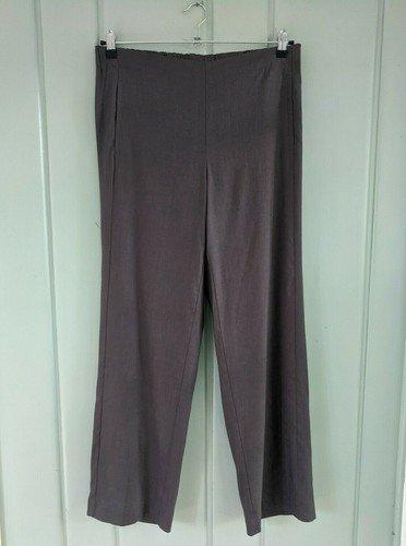 J Jill Womens 10 Medium Dress Pants Stretch Linen Pull On Gray Straight Leg - Picture 1 of 9