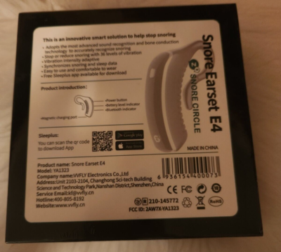 NEW Snore Earset E4 YA1323 Snore Circle Sleep Data/Analysis, 36