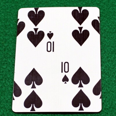 10 of Spades, Quarter - Blue Bicycle Printed Gaff Playing Card