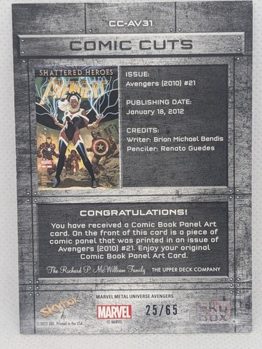 Marvel Metal Avengers Comic Cuts insert Iron Man 25/65 Avengers #21 - Picture 2 of 2