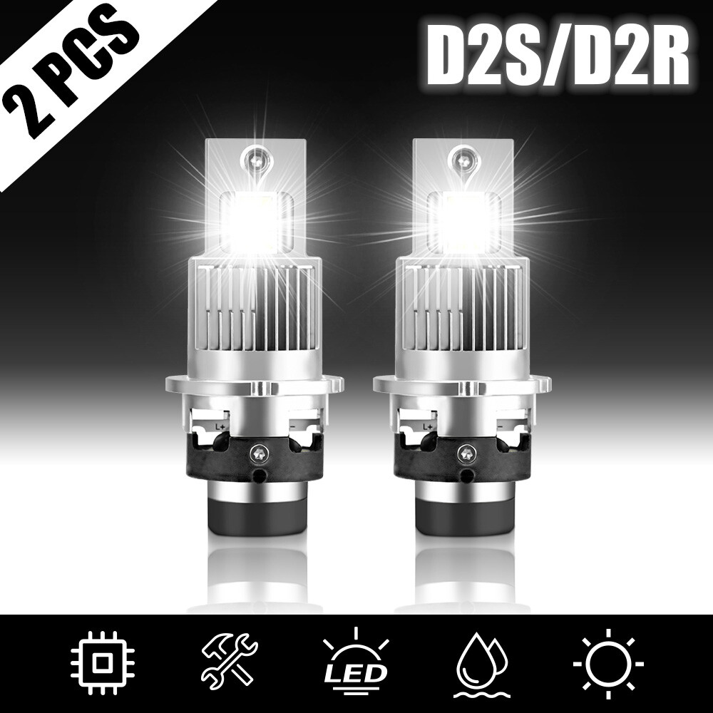 For Audi S6 2002-2011 Led Headlight Bright White Hi-Lo Bulbs D2S/D2R 2Pcs Combo