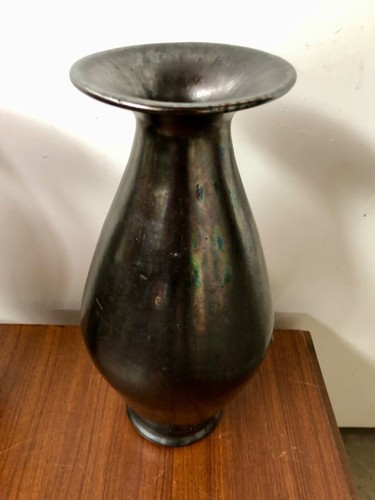 Ein Paar glasierte schillernde Retro-Studio-Keramikvasen - 1960er/70er - Bild 3 von 6