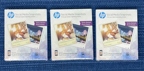 HP Social Media Snapshots (3 boxes) 25qty/box 4" x 5" Sticky-Backed Photo Sheets - Afbeelding 7 van 12