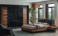 Moderne Schlafzimmer MöBel Designer Bett 2X Nachttische Kleiderschrank