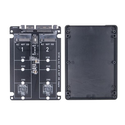 Dual M.2 to SATA3.0 Adapter M.2  Protocol SSD Adapter 2 Port NGFF M.2 B Key1573