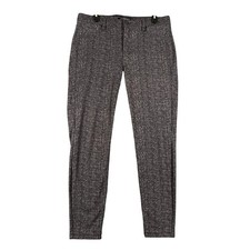 Liverpool Trousers Womens 12/31 Charcoal Gray Textured Skinny Leg Stretch Office