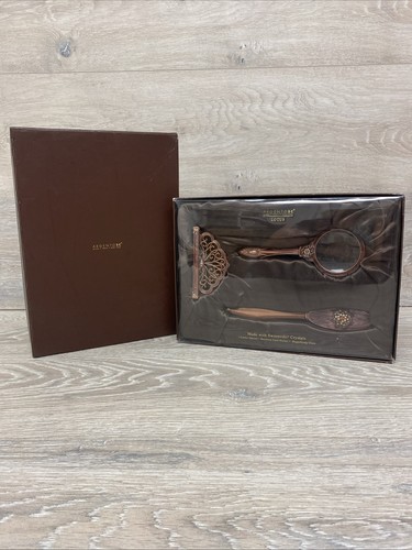 Argento SC Lotus Desk Set Swarovski Crystal Copper Letter Magnifying Glass