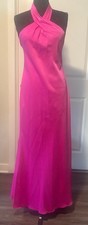 BHLDN Ruby Twist Halter Sleeveless Satin Gown Pink Size 6