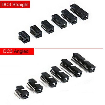 IDC Box Header Straight/Angled Flat Ribbon Cable PCB/FC Connector 6-50 Pin