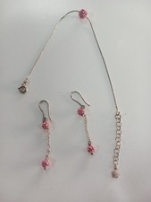 Ohrringe Earring kleine rosa Kugel + kleines Armband kleine rosa Kugel 