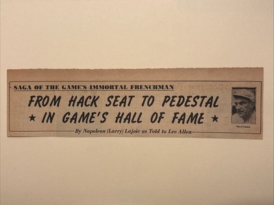 Nap Lajoie Immortal Cleveland Naps Blues 1953 Sporting News Baseball 3X10 Panel