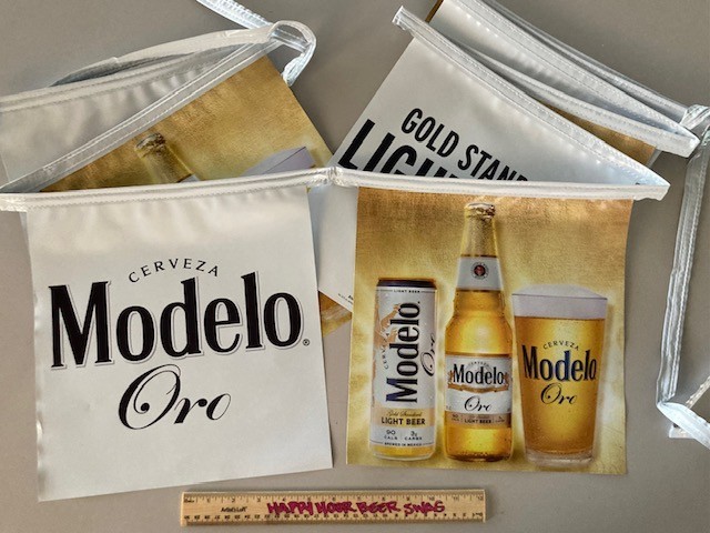 18’ Long Modelo Oro Vinyl Beer Party Double Sided String Banner Sign