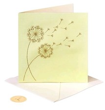 Papyrus Sympathy Greeting Card With Embroidered Dandelions Square