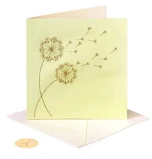 Papyrus Sympathy Greeting Card With Embroidered Dandelions Square