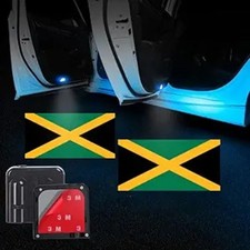 2pcs Car Door Projector Logo Light For Flag Universal Wireless Courtesy Led Gho