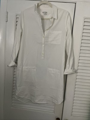 Women s Lacoste Cotton Button Up White Shirt Dress Size 38
