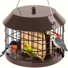 Gbekery Caged Suet Bird Feeder for Outdoors Hanging, Squirrel Proof Double Su...