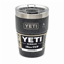 YETI Rambler 16 oz Black Stone Stackable Cup Textured Rare Color | NWTs