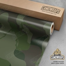 Jumbo Ragged Army Dark Green Camo Vinyl Wrap Durable Cast Decal Film