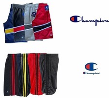 Champion Men's Shorts Athletic Mesh Pocket Striped Gym Basketball Drawstring