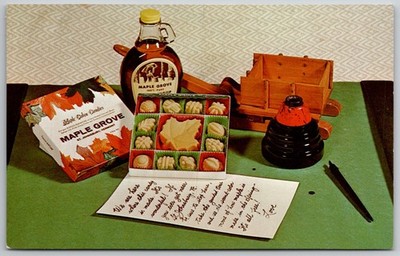St. Johnsbury VT Maple Grove Products Candy Syrup Postcard Unposted Dexter
