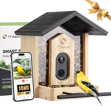 Bird Feeder with Camera, Upgraded 1.5L Smart Birdhouse Al Identify for 10000 plu