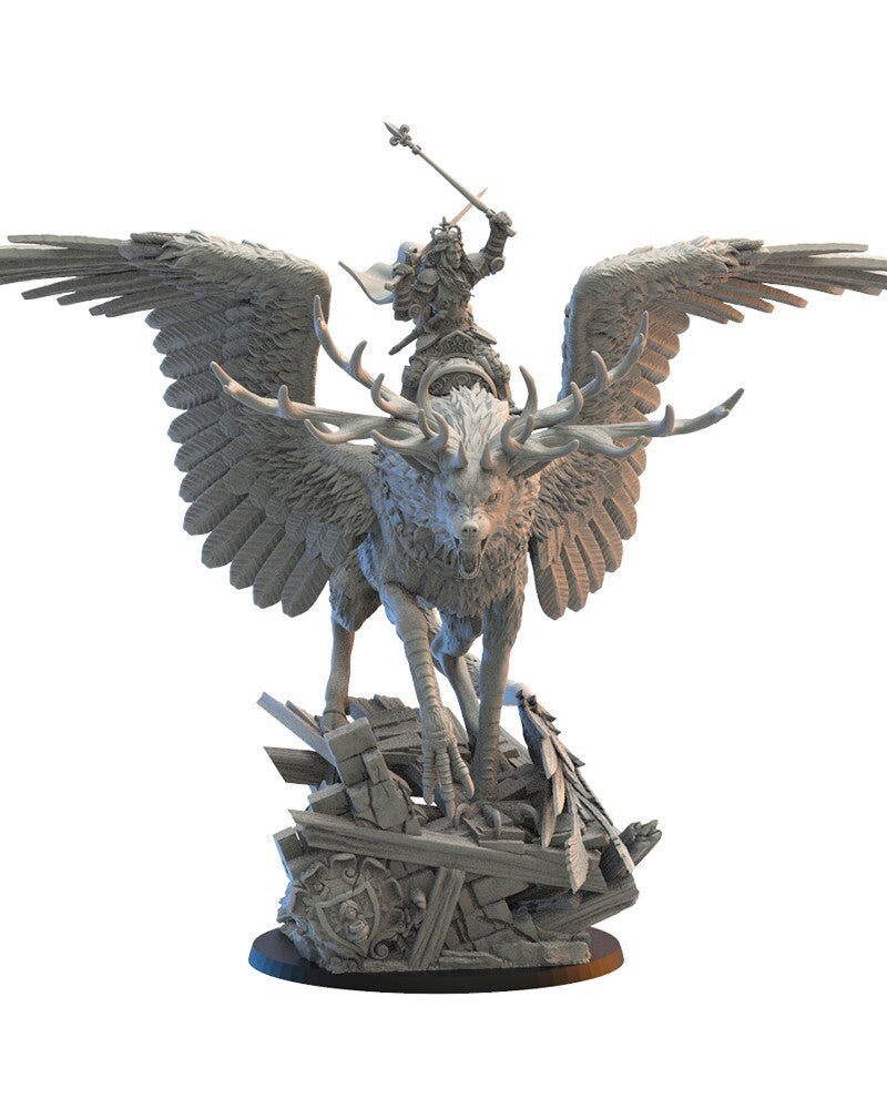 Reine sur créature pour armée bretonnienne figurine 28mm en résine haute définition