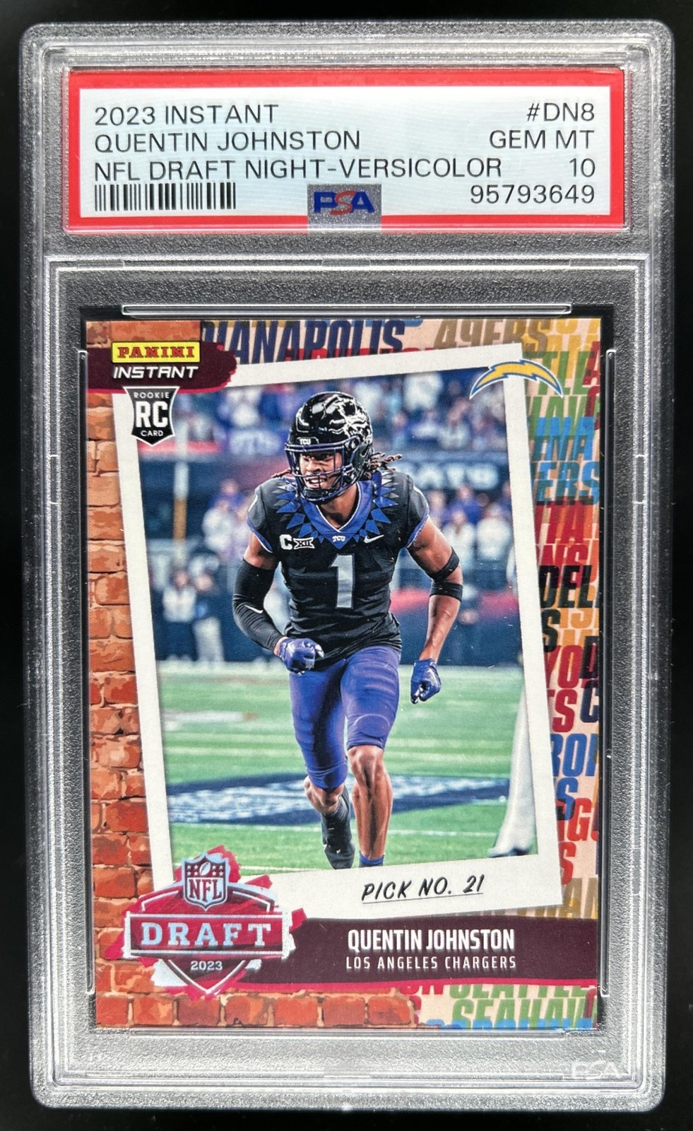 Quentin Johnston Panini Instant NFL Draft Night #DN8 Versicolor