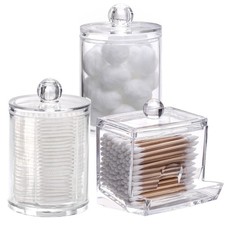 Bathroom Organizer Accessories Set-10 OZ,7 OZ Qtips Holder Storage with Clear...