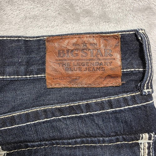 Big Star Pioneer Jeans Mens 32 Short Blue Regular Boot Cut Embroidered Pockets - Picture 5 of 12